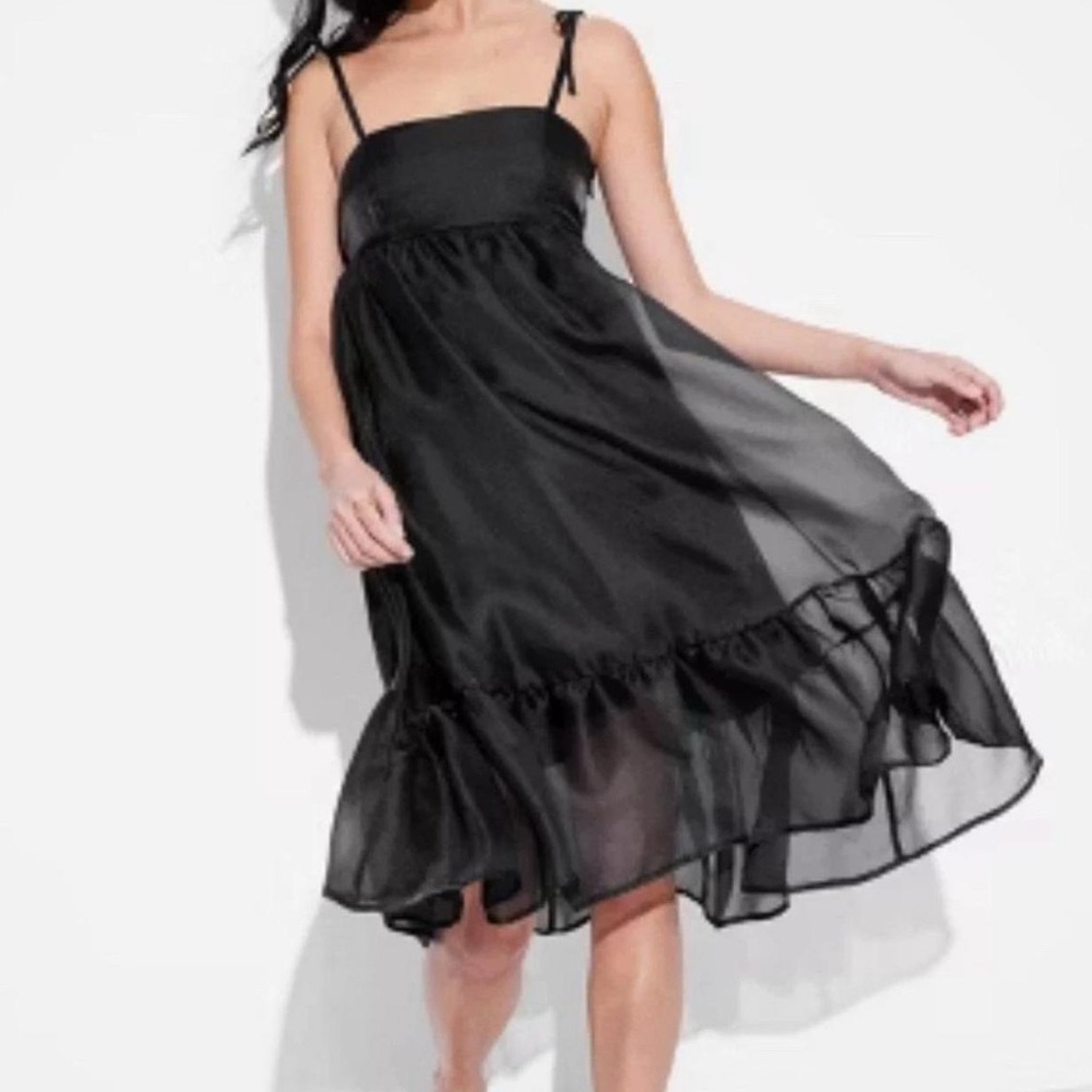 NWOT Wild Fable Black Midi Babydoll Dress